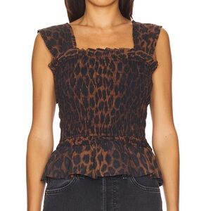 Damson Madder Tish Leopard Peplum Top. 💫